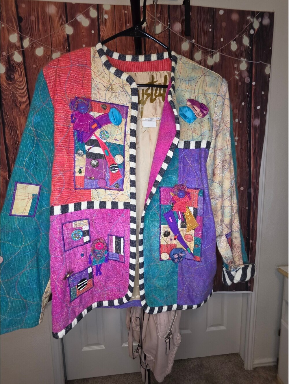 Vintage Crystal Colorful Patchwork Jacket Medium